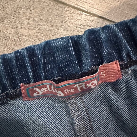 JELLY & PUG TODDLER GIRLS SIZE 5 DENIM AND LACE FLARE JEANS - Picture 5 of 8